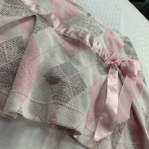 LA MOVERS GIRL ARGYLE GLITTER SKIRT E175 - Picture 2 of 7